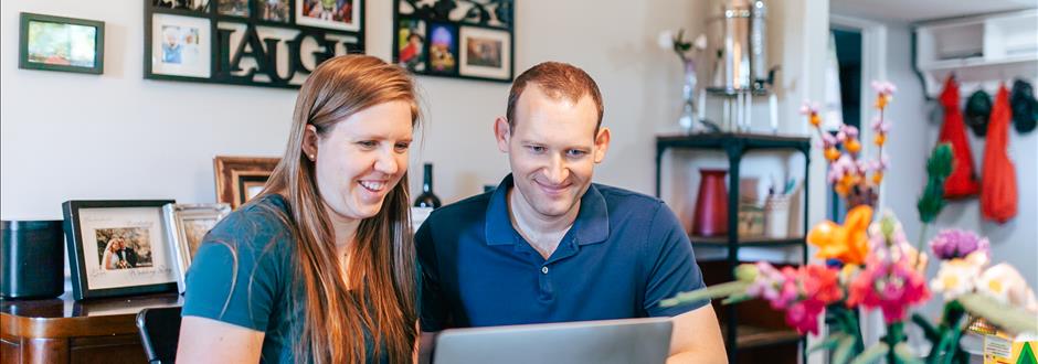 couple looking at computer