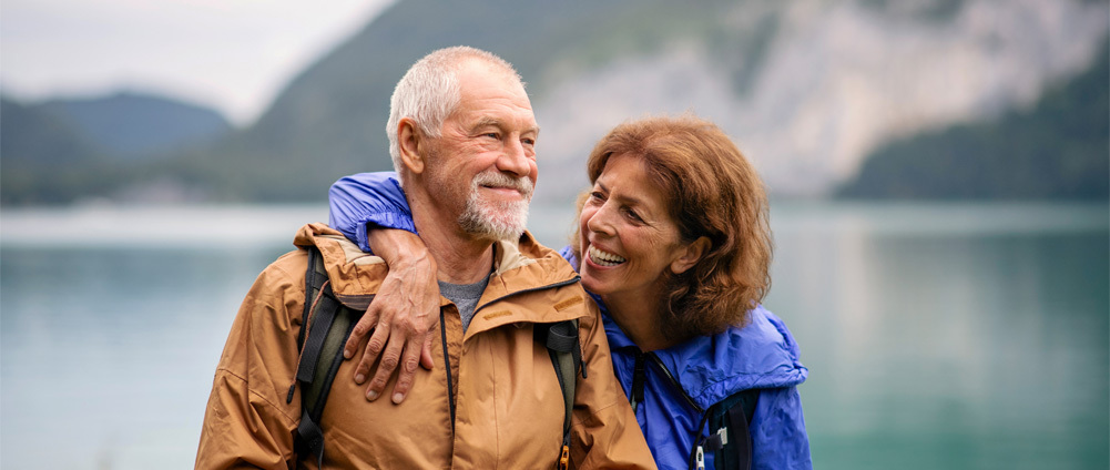 woman with arm around man