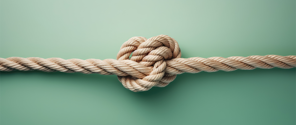 A rope tied in a knot.